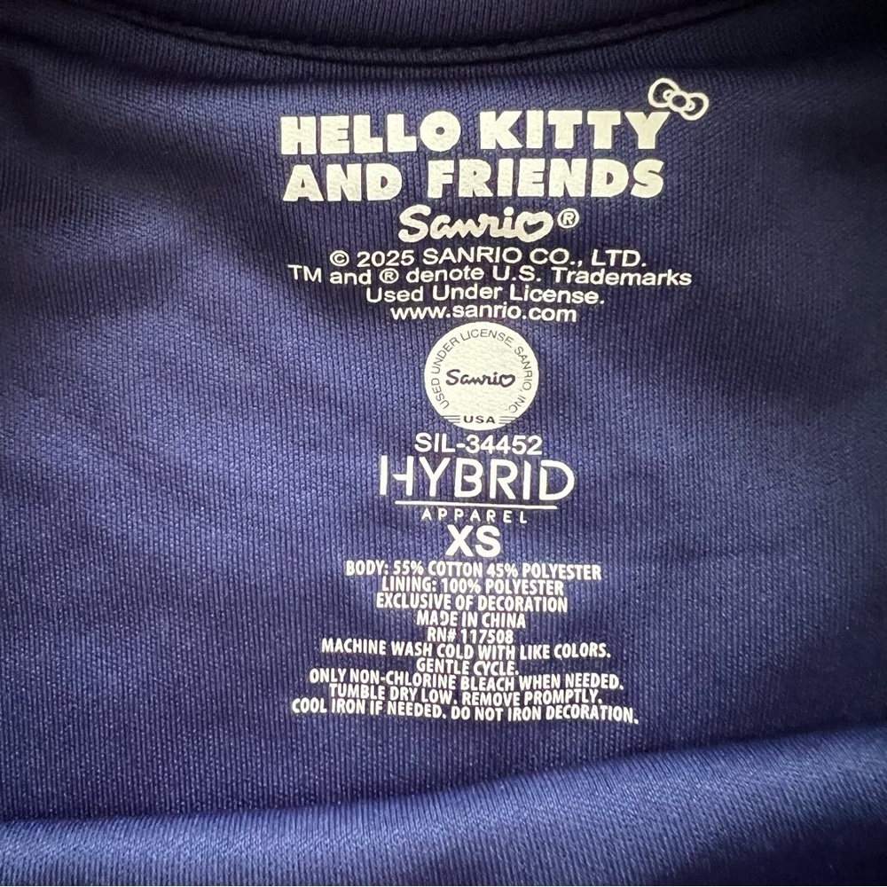 NWT Sanrio Navy Crew Neck Sweater with Hello Kitty Graphic XS - Picture 6 of 8